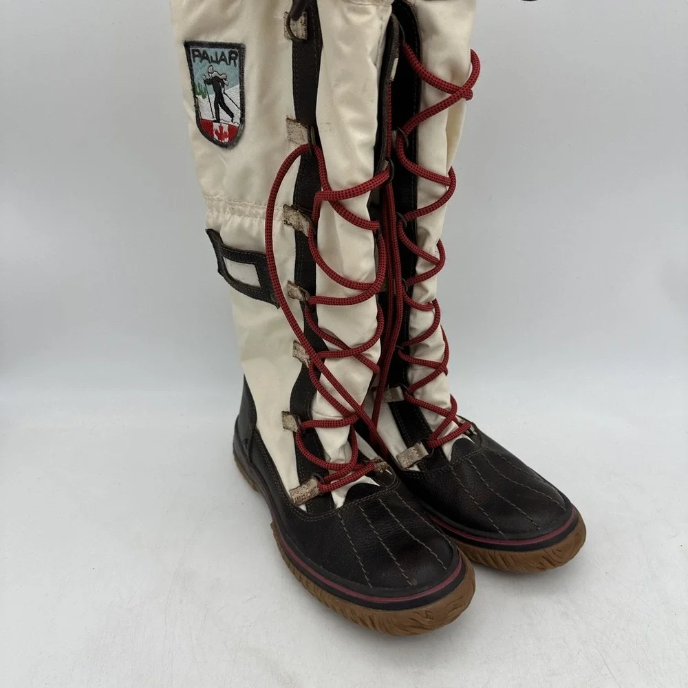 Pajar Snow Boots White Brown Waterproof Womans Sz. 6 1/2